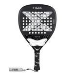 Nox AT10 Luxury Genius Attack Tapia black padel racket front view on white background
